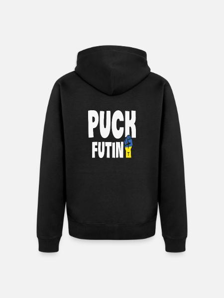 Puck Futin Ukraine Peace Freedom - Unisex Premium Organic Zip Hoodie - black