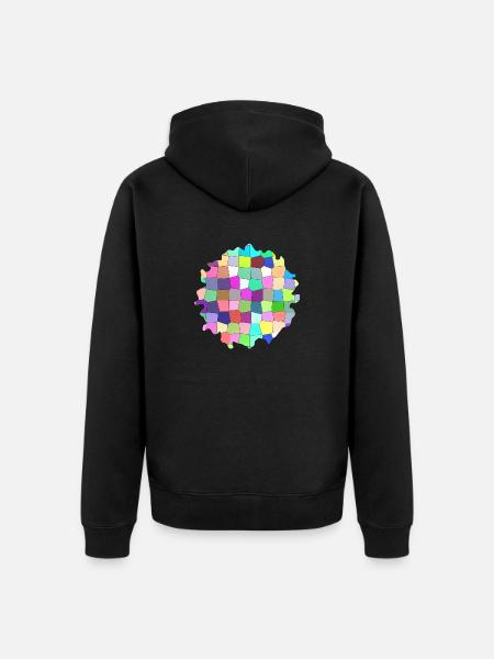 Buntes geometrisches Muster - Unisex Premium Bio Zip Hoodie - Schwarz
