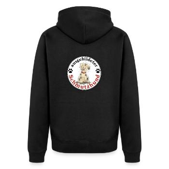 Schmutzhund1 2 - Unisex Premium Bio Zip Hoodie - Schwarz - Hinten - Nico (187cm)