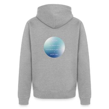 perfect time - Unisex Premium Organic Zip Hoodie - heather grey - Back - Nico (187cm)