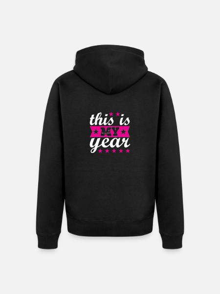 c’est mon année - Veste à capuche bio Premium Unisexe - noir