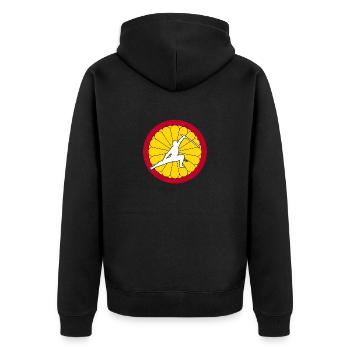 Japan Flag Country Ninja Red Sun Seal Gift - Unisex Premium Organic Zip Hoodie - black - Back - Nico (187cm)