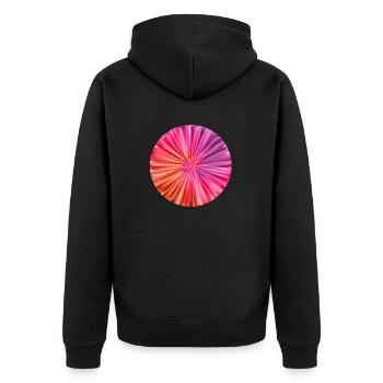 Tie Dye Floral Pattern - Unisex Premium Bio Zip Hoodie - Schwarz - Hinten - Nico (187cm)