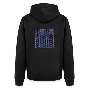 Pink Geo Tie Dye Muster - Unisex Premium Bio Zip Hoodie - Schwarz - Hinten - Nico (187cm)