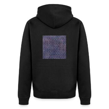 Pink Geo Tie Dye Muster - Unisex Premium Bio Zip Hoodie - Schwarz - Hinten - Nico (187cm)