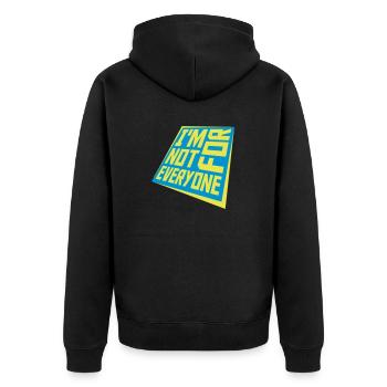 Im not for everyone - Unisex Premium Bio Zip Hoodie - Schwarz - Hinten - Nico (187cm)