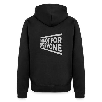 Im not for everyone - Unisex Premium Bio Zip Hoodie - Schwarz - Hinten - Nico (187cm)