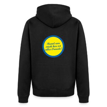 Tout autour de moi tout est joie ! - Veste à capuche bio Premium Unisexe - noir - Dos - Nico (187cm)
