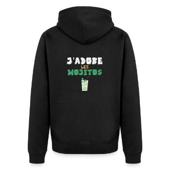 j adore les mojitos - Veste à capuche bio Premium Unisexe - noir - Dos - Nico (187cm)