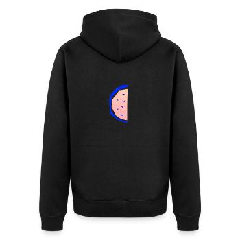 Summer Melon - Unisex Premium Organic Zip Hoodie - black - Back - Nico (187cm)