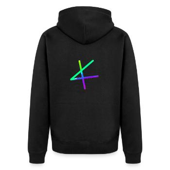Alpha | Symbol | griechisches Alphabet - Unisex Premium Bio Zip Hoodie - Schwarz - Hinten - Nico (187cm)