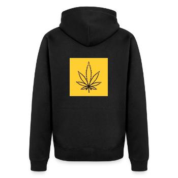 Drucktasche 071 - Unisex Premium Bio Zip Hoodie - Schwarz - Hinten - Nico (187cm)