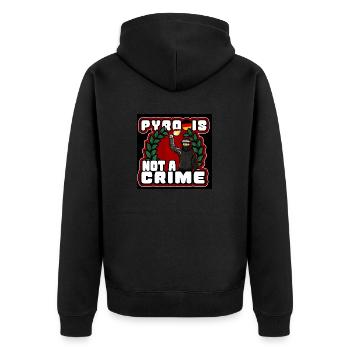 Pyro is not a crime! - Unisex Premium Bio Zip Hoodie - Schwarz - Hinten - Nico (187cm)