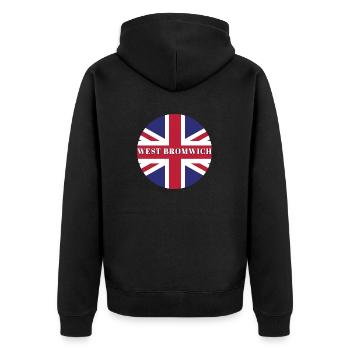 West-Bromwich - Unisex Premium Bio Zip Hoodie - Schwarz - Hinten - Nico (187cm)