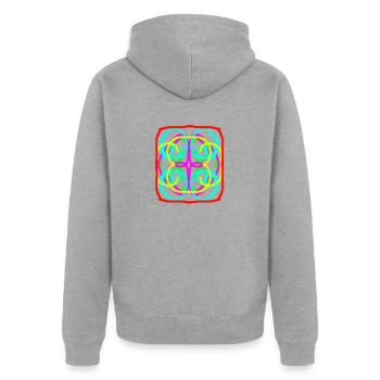 Color circel - Unisex Premium Bio Zip Hoodie - Grau meliert - Hinten - Nico (187cm)