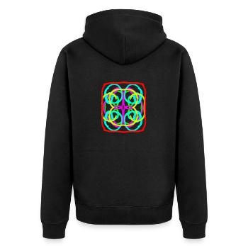Cercle de couleur - Veste à capuche bio Premium Unisexe - noir - Dos - Nico (187cm)