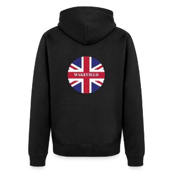 Wakefield Deutschland - Unisex Premium Bio Zip Hoodie - Schwarz - Hinten - Nico (187cm)