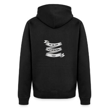 Flitzpiepenheld - Unisex Premium Bio Zip Hoodie - Schwarz - Hinten - Nico (187cm)