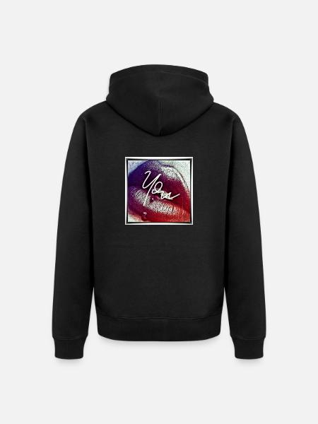 Kiss you - Unisex Premium Organic Zip Hoodie - black