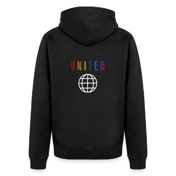 United - Standard - Front only - Unisex Premium Organic Zip Hoodie - black - Back - Nico (187cm)