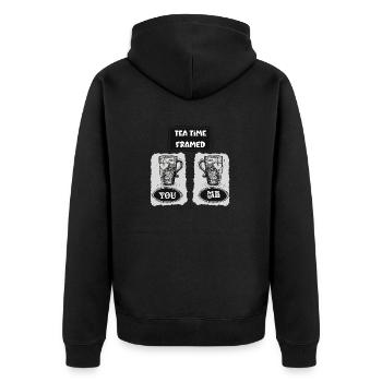 Time for tea in the frame - Time for tea - You and j - Unisex Premium Organic Zip Hoodie - black - Back - Nico (187cm)