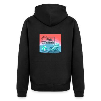 hello summer, bonjour l'été - Veste à capuche bio Premium Unisexe - noir - Dos - Nico (187cm)