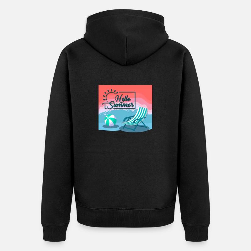 Hallo Sommer, Hallo Sommer - Unisex Premium Bio Zip Hoodie - Schwarz