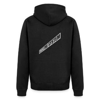 La révolution baise le système - Veste à capuche bio Premium Unisexe - noir - Dos - Nico (187cm)