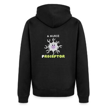 Funny Pun Receptor Nurse Preceptor Merci cadeaux - Veste à capuche bio Premium Unisexe - noir - Dos - Nico (187cm)