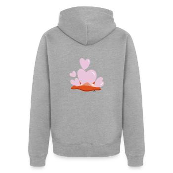 love bubbles v4 00 - Unisex Premium Organic Zip Hoodie - heather grey - Back - Nico (187cm)