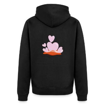 bulles d’amour v4 00 - Veste à capuche bio Premium Unisexe - noir - Dos - Nico (187cm)