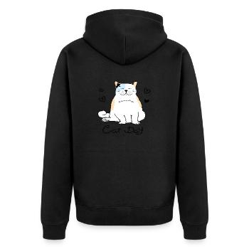 Journée du chat - Veste à capuche bio Premium Unisexe - noir - Dos - Nico (187cm)