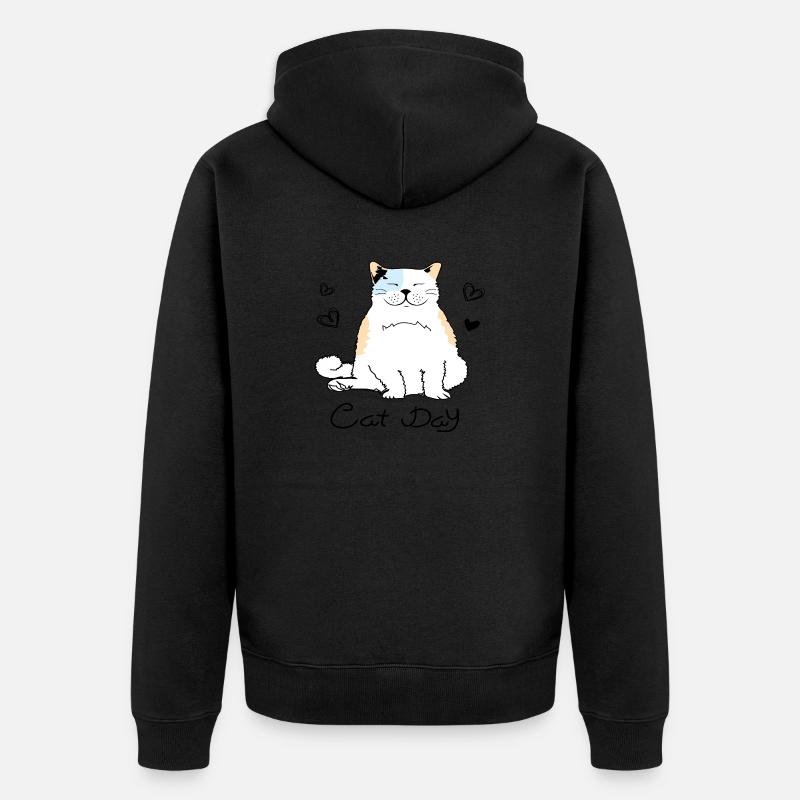 Journée du chat - Veste à capuche bio Premium Unisexe - noir
