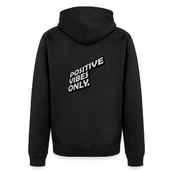 Motivation Positive Vibes Only - Unisex Premium Organic Zip Hoodie - black - Back - Nico (187cm)