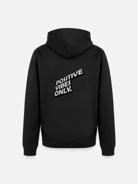 Motivation Positive Vibes Only - Unisex Premium Organic Zip Hoodie - black