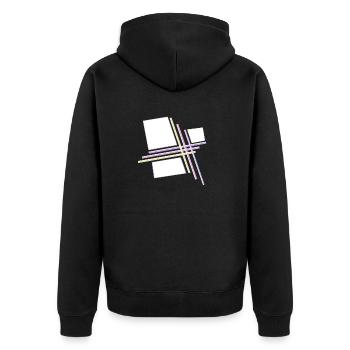 Geometry Galaxy - Unisex Premium Bio Zip Hoodie - Schwarz - Hinten - Nico (187cm)