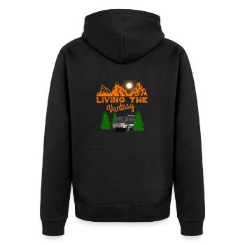Living the Vantasy - Van Camping Camper - Veste à capuche bio Premium Unisexe - noir - Dos - Nico (187cm)