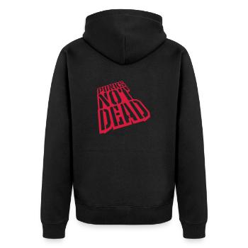 Zitat punks not dead - Unisex Premium Bio Zip Hoodie - Schwarz - Hinten - Nico (187cm)