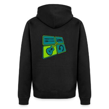 Play rock guitar daily - Unisex Premium Organic Zip Hoodie - black - Back - Nico (187cm)