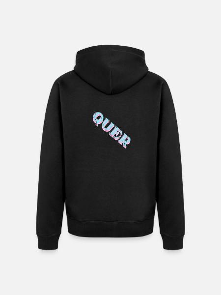 QUER - Unisex Premium Bio Zip Hoodie - Schwarz