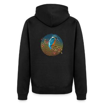 Colorful bird - Unisex Premium Organic Zip Hoodie - black - Back - Nico (187cm)