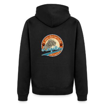 Cane10 - Unisex Premium Bio Zip Hoodie - Schwarz - Hinten - Nico (187cm)