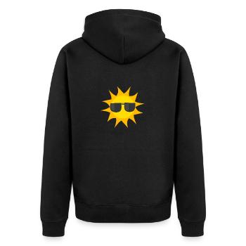 Sun Wearing Sunglasses - Unisex Premium Organic Zip Hoodie - black - Back - Nico (187cm)