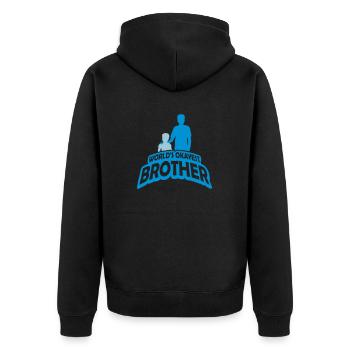 Équipe Worlds okayest Brother - Veste à capuche bio Premium Unisexe - noir - Dos - Nico (187cm)