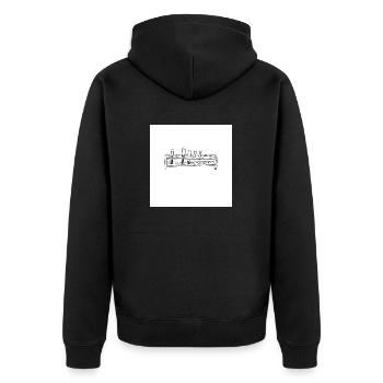 Chemie - Unisex Premium Bio Zip Hoodie - Schwarz - Hinten - Nico (187cm)