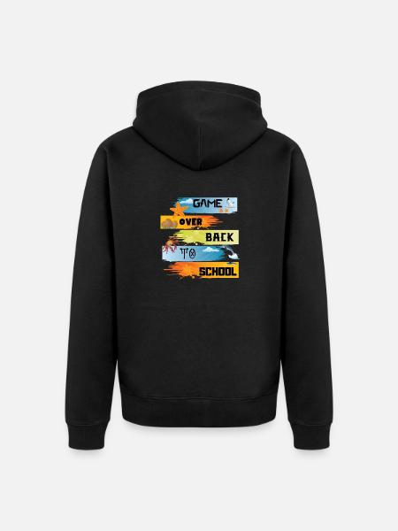Game over back to school - Unisex Premium Organic Zip Hoodie - black