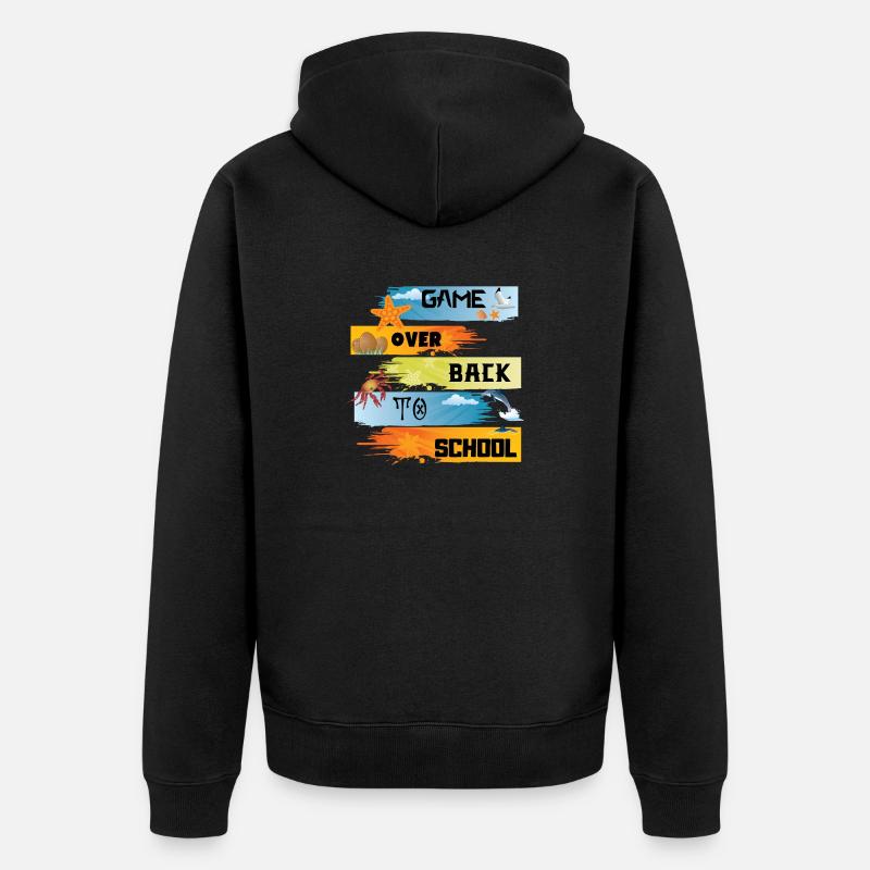 Game over retour à l’école - Veste à capuche bio Premium Unisexe - noir