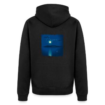Capri de nuit - Veste à capuche bio Premium Unisexe - noir - Dos - Nico (187cm)