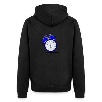 Lauter Wecker klingeln - Unisex Premium Bio Zip Hoodie - Schwarz - Hinten - Nico (187cm)