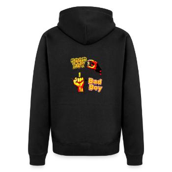 Good boy VS bad boy - Veste à capuche bio Premium Unisexe - noir - Dos - Nico (187cm)